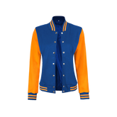 Women's Royal Blue and Yellow Varsity Jacket - Bomber Style